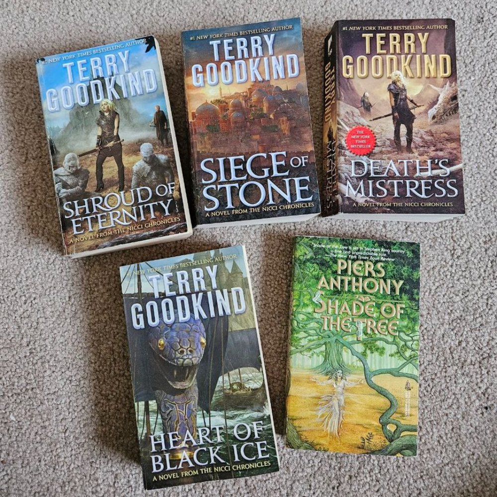 5 Books Bundle - Mass Market‎ Paperback - Terry Goodkind & Piers Anthony